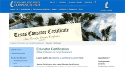 Desktop Screenshot of certification.tamucc.edu