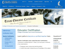 Tablet Screenshot of certification.tamucc.edu